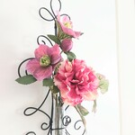 一輪挿し専用  カーネーション花束 ブーケ 春 マンスリー 差し替え  ワイヤークラフト ワイヤーアート  