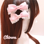 プチ エンジェル ハート  ⌒(｡･.･｡)⌒໒꒱· ﾟ ( ピンク ) ヘアクリップ リボン 羽モチーフ 量産型  ゆめかわ  メイド コンカフェ アイドル衣装 病みかわ キッズアクセ 地雷 ヘアメ