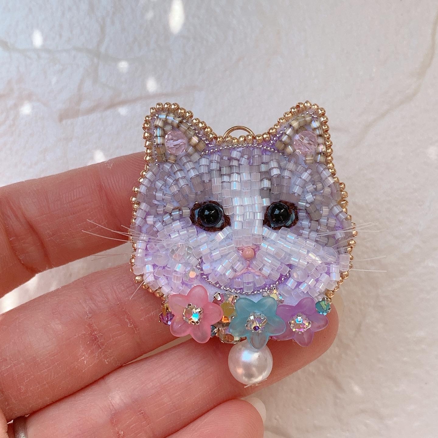 猫のラグドールのビーズ刺繍 - -ramu-GALLERY | minne byGMO