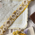 インド刺繍リボン　花　インド刺繍　スパンコール　刺繍リボン　リボン　りぼん