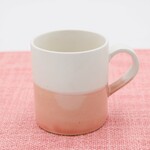 切立マグ（白／ピンク）　陶器