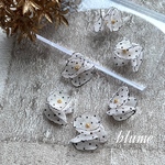 再販 4pcs)【パーツ】dot frill flower parts #IV
