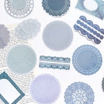 レースペーパー風 シール 30枚set 《blue gray》[F462]