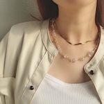 crystal×gold bijou necklace 【受注制作】ネックレス　ビーズネックレス　ゴールドネックレス　水晶　天然石　チョーカー　アンティーク　ヴィンテージ  春　クリア
