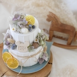 春色✨紫陽花とブルーベリーのクレイケーキ　