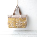 ボタニカル　マスタードとリネン　トートバッグ