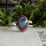 ブルーベリー🫐小粒のカンテラオパールのリング💜🌈✨