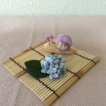 ちりめん細工:梅雨の飾り(紫陽花とかたつむり )6