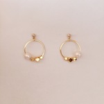 パールとビーズのリングピアス