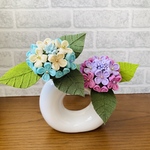 ちりめんつまみ細工ミニ紫陽花2本