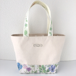 持ち手も可愛い♡リバティ＊イルマ(9B)×帆布　ミニトートバッグ