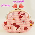 「＊amy＊様のご注文品｣☆気持ち華やぐがま口ポーチ(中より一回り小さめ)(口金約11センチ）（ありす柄♡）