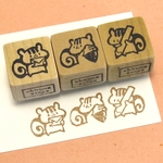 りす いろいろ3個セット・消しゴムはんこ