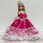 リカちゃんドレス　オペラピンク×白色レース
