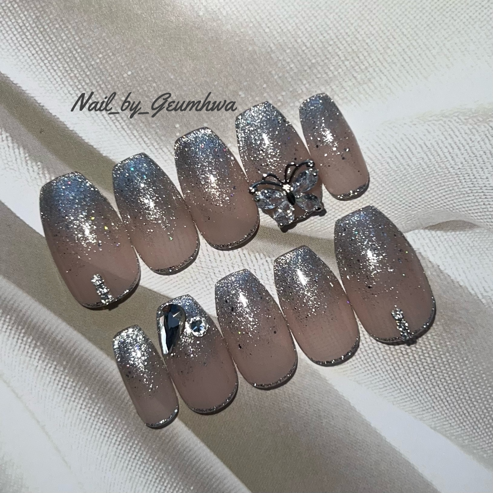 【オーダー】マグネットグラデ リボン ワンホン マグネットワンカラーに有料パーツ #マグネットワンカラー