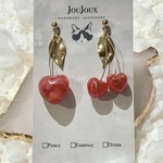 ドライフラワー サクランボ ピアス / イヤリング 【03.candy red】