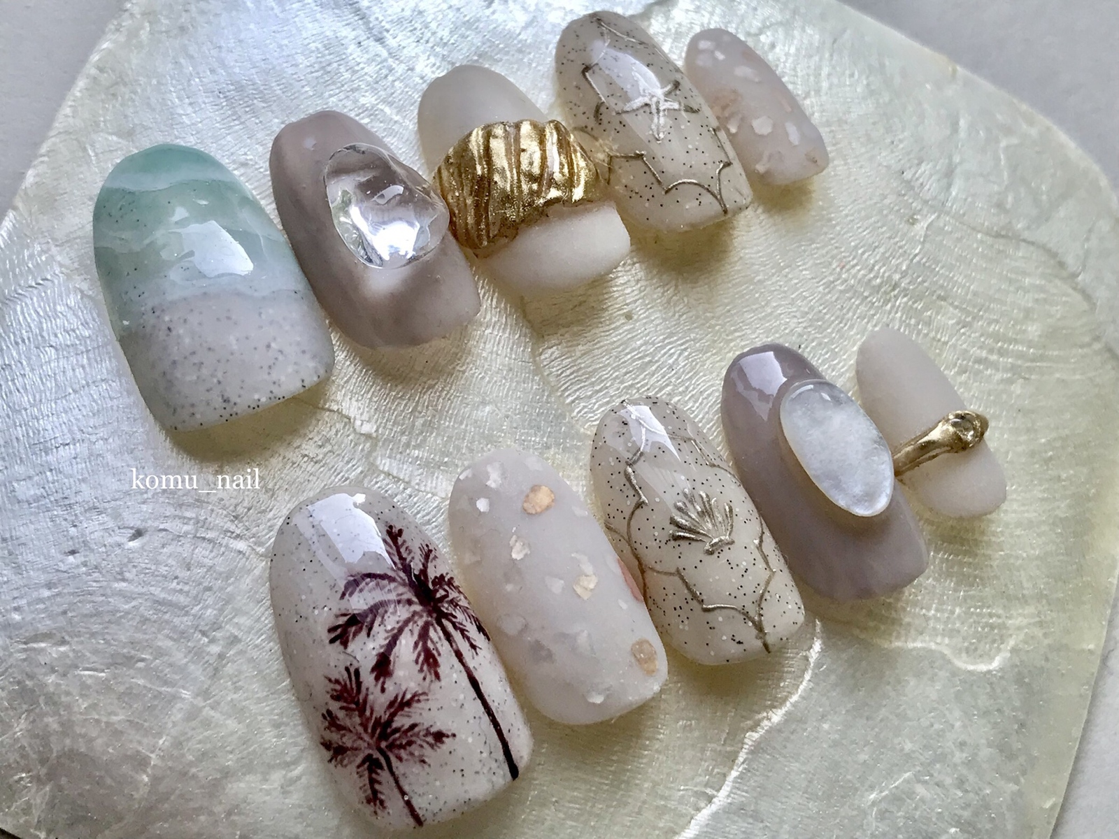◎ ハワイアン 海 夏 サンド ジュエリー モロッカン ネイル