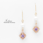揺れるPurple Bijou(781) ピアス/イヤリング/ノンホールピアス/樹脂ピアス