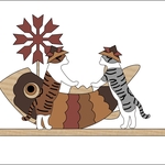 K様注文分☆猫2匹の五月人形
