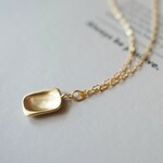 スクエア＊デザインチェーンネックレス   マットゴールド／K16GP／シンプル