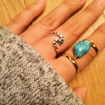 大粒ターコイズダブルリング