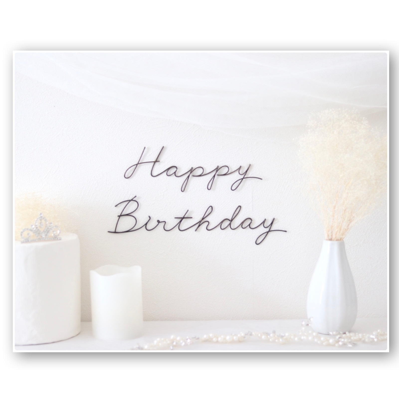 Happy Birthday * standardタイプ * ブロンズ wire art 虫ピン