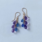 アメジストとカイヤナイトの紫陽花ピアス