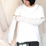 「Ｆ様オーダー作品」Organic Cotton 日除けロングアームカバー 【シルク混ちりめん生地】