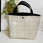 北欧サークル柄生成り☆ランチトートバッグLL☆ワンマイルバッグ♪