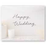 【new】Happy  Wedding  * wire  art  虫ピン付き　結婚式　ハッピーウエディング　文字　ワイヤー　結婚　飾り　レタリング　ゴールド　
