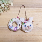 4/9(土)19:00〜販売開始 rabbit & donut  〜I like myself〜  ウサギの刺繍キーホルダー