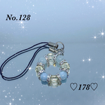 No.128   アクアマリン×シトリン　ストラップ