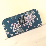 ビオラ♥軽い長財布🖤お花♩通帳ケース♪ラウンドファスナー♩春財布♬