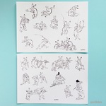 シール　「鳥獣戯画」うさぎ（A5判x2）