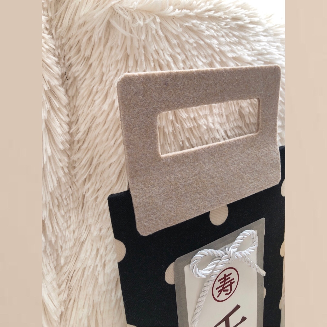 送料無料】千歳飴 袋 七五三 ドット ベージュ モノトーン 淡色