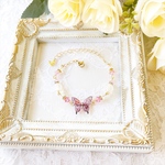 ※B品※No.271 蝶のブレスレット 【 蝶々 バタフライ スワロフスキー パピヨン 春 Spring 華奢 紫 パープル 】