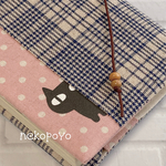 【文庫】黒猫ブックカバー ネコ　ねこ　かわいい　可愛い　ピンク