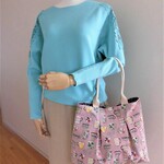 新作！送料無料＊北欧マグカップのボックスプリーツトート（くすみピンク）
