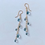 ブルートパーズの雫ピアス☆ロング