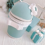 フローラルくまさん🧸ダストボックス　ティファニーブルー