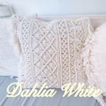 【再販⋆｡˚✩】Dahlia White  マクラメクッションカバー