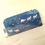 流れ星とラクダ🖤軽い長財布🖤動物♩ブラック♪黒♪通帳ケース♩お財布♬