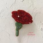 Carnation カーネーション　ビーズ刺繍ブローチ