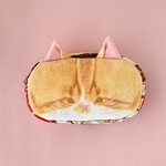 nekosanpowerさまお取り置き 猫のお顔太巻きポーチ 茶白のサンくん 毒キノコ