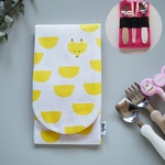 STARTサイズ　中まで洗えて長さ調節可能　カトラリーケース  【nunocoto fabric かまぼこシリーズきつね×ピンク】入園準備、幼稚園、保育園、エジソンのお箸