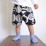 josse"カブラ総柄ハーフパンツ　カボチャパンツ  【受注製作  80、90、100サイズ】 ブラック