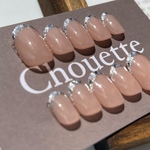 Chouetteオーダーメイドネイルチップ【ガラスフレンチネイル】サイズぴったりでお作りします♪
