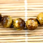 天然石ビーズ　128面カットタイガーアイ　8mm 10粒　ハンドメイド素材　ルース　ばら売り　