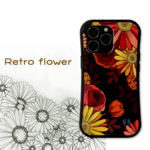 iPhone ケース Retro flower レトロチック な 花柄 の  アイフォンケース 13 / 12 / 8 / 7 / SE3 / MAX / mini / Pro 対応