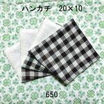 3枚セット ハンカチ チェック ダブルガーゼタオル 20×10 650
